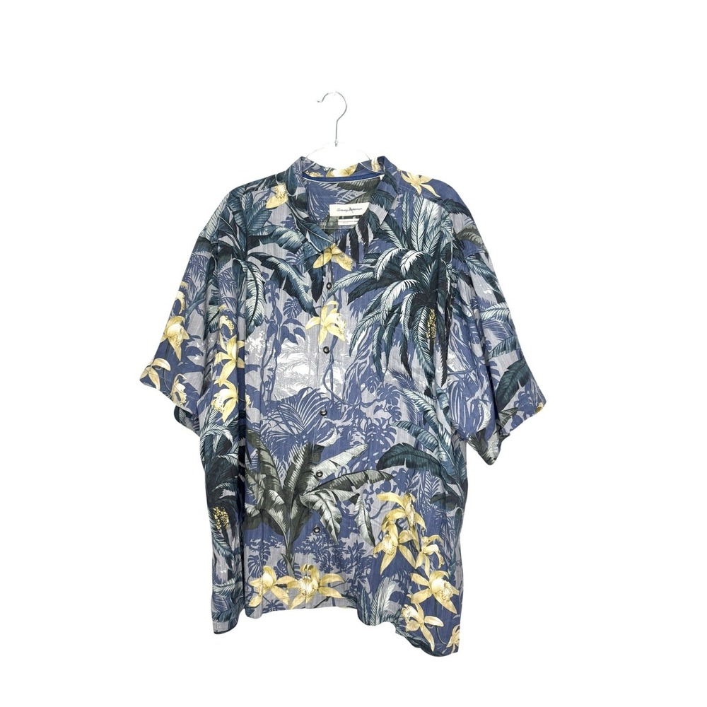 Tommy Bahama Hawaiian Shirt Men's 3XL Original Fit 100% Silk Tropical Print